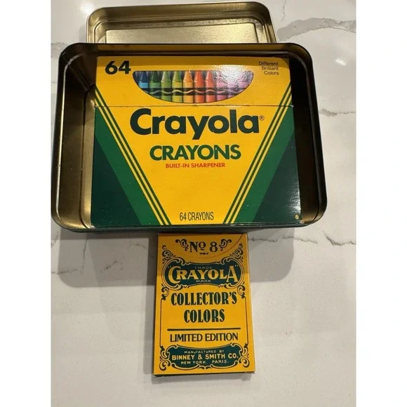 Crayola Collector's Colors Limited Edition Tin Box (1991) 72 Crayons Open Box - Picture 5 of 10
